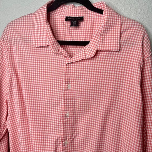 Porter & Ash Mens X-Large Lt Orange Gingham LS Button Up Shirt - Picture 2 of 14